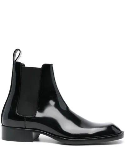 Saint Laurent Vadim Polished-leather Chelsea Boots In Black