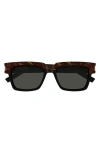 Saint Laurent Vadim 54mm Rectangular Sunglasses In Havana