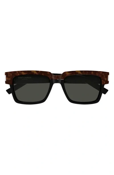 Saint Laurent Vadim 54mm Rectangular Sunglasses In Havana