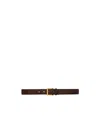 Saint Laurent Vadim Belt In Leather In Caramel Chocolate