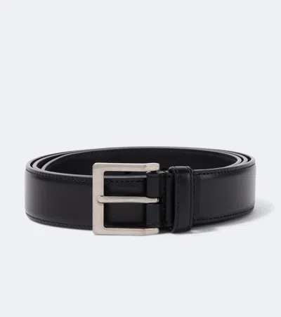 Saint Laurent Vadim Leather Belt In Black