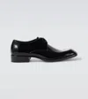 Saint Laurent Vadim Polished Leather Derby Shoes In Black