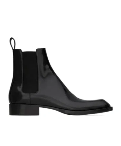 Saint Laurent Vadim Polished-leather Chelsea Boots In Black