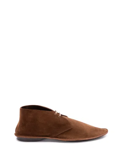 Saint Laurent `valentin` Lace-up Shoes In Brown