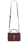 Saint Laurent Gaby Patent Leather Shoulder Bag In Hot Wine