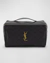Saint Laurent Vanity Case Ysl Top-handle Bag In Quilted Smooth Leather In Nero