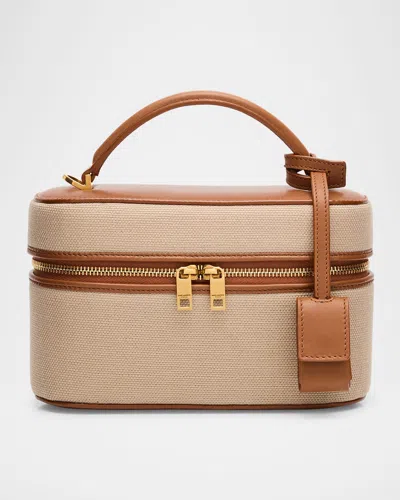 Saint Laurent Vanity Crossbody Bag In Canvas And Leather