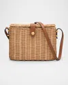 Saint Laurent Vanity Crossbody Bag In Wicker And Leather