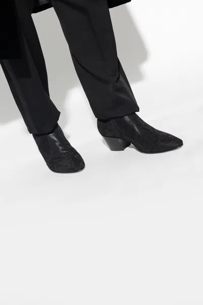 Saint Laurent ‘vassili' Heeled Ankle Boots In Black