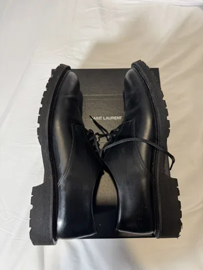 Pre-owned Saint Laurent Vaughn Oxford In Black