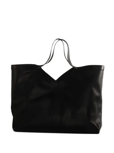 Saint Laurent Maxi Y Leather Tote Bag In Black