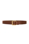 Saint Laurent Vegan Leather Belt In Brown