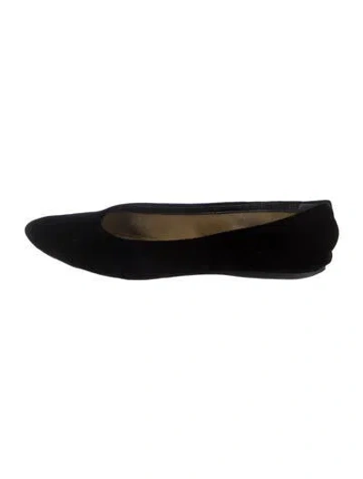 Pre-owned Saint Laurent Velvet Ballet Flats In Black/blue