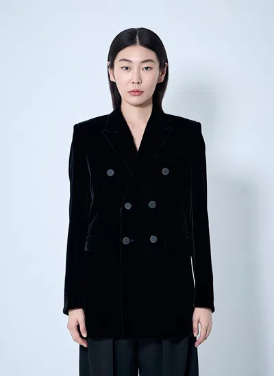 Saint Laurent Velvet Blazer In Black