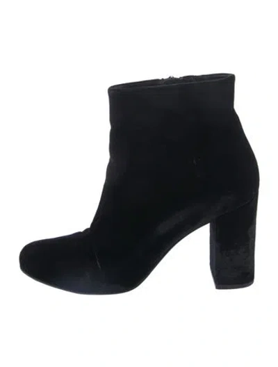 Pre-owned Saint Laurent Velvet Boots In Black