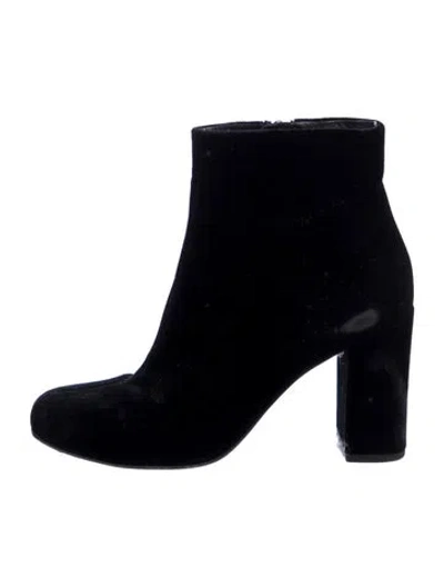 Pre-owned Saint Laurent Velvet Boots In Black