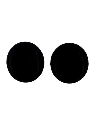 Pre-owned Saint Laurent Velvet Clip-on Earrings In Black