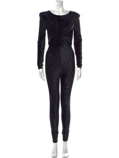 Pre-owned Saint Laurent Velvet Crew Neck Jumpsuit W/ Tags In Black