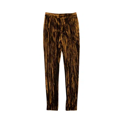 Pre-owned Saint Laurent Velvet Day Pants 'metallic Bronze' | Brown | Women's Size 38