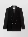 Saint Laurent Velvet Double-breasted Jacket Button Detailing