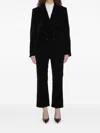 Saint Laurent Cassandre Double-breasted Wool Gabardine Blazer In Black