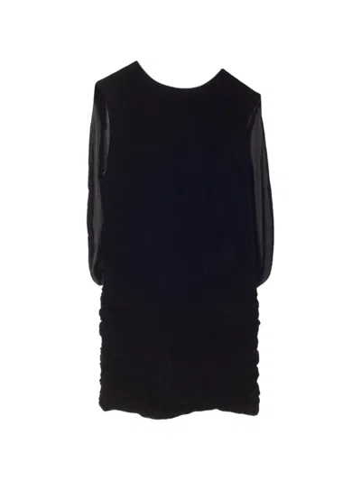 Pre-owned Saint Laurent Velvet Draped Mini Dress In Black