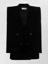 Saint Laurent Buttoned Satin Blazer With Structured Shoulders