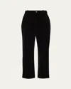 Saint Laurent Velvet Flare Trousers In Black