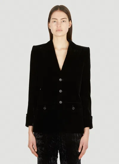 Saint Laurent Velvet Jacket In Black