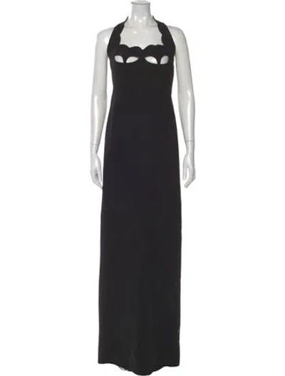 Pre-owned Saint Laurent Velvet Long Dress In Black