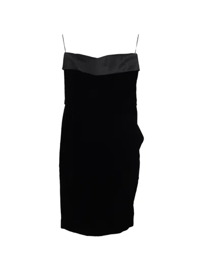 Pre-owned Saint Laurent Velvet Mini Dress In Black