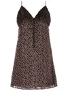 Saint Laurent Women's Two-tone Velvet Mini Dress | Size Fr 38f | 665640y5f69 Color 5242 In Brown