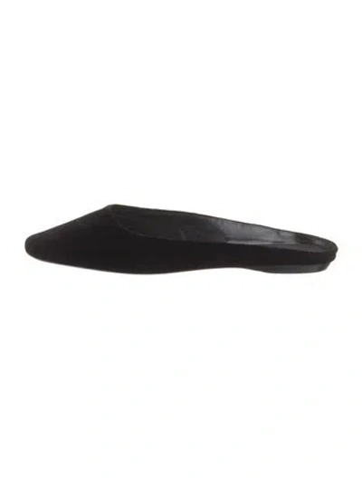 Pre-owned Saint Laurent Velvet Mules In Black