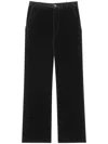 Saint Laurent Green Straight Leg Pants In Black