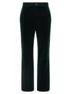 Saint Laurent Velvet Pants In Green