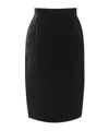 Saint Laurent Viscose Blend Midi Skirt In Black