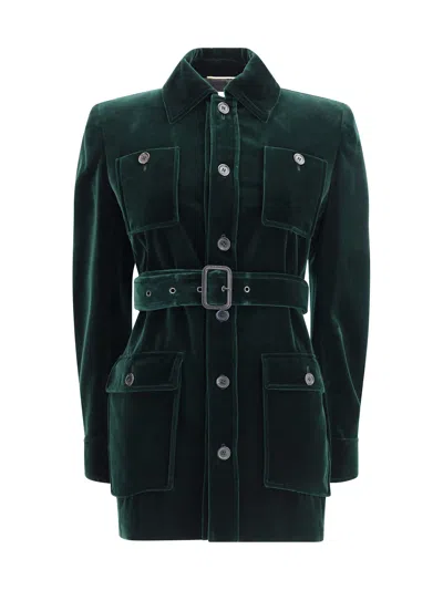 SAINT LAURENT VELVET SAHARAN JACKET
