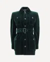 Saint Laurent Velvet Saharan Jacket In Green