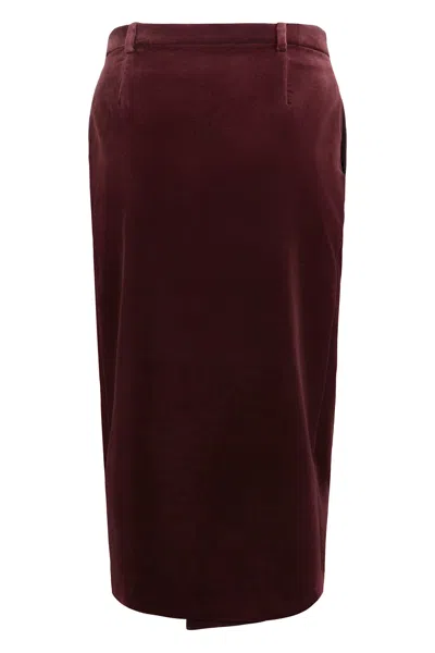 Saint Laurent Velvet Skirt In Purple