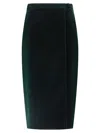 Saint Laurent Velvet Skirt Skirts Green In Green