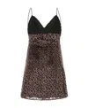 Saint Laurent Women's Two-tone Velvet Mini Dress | Size Fr 38f | 665640y5f69 Color 5242 In Black