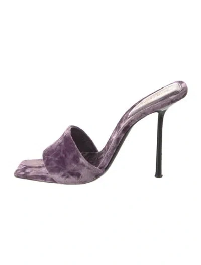 Pre-owned Saint Laurent Velvet Slides In Purple