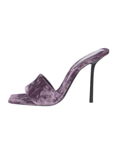 Pre-owned Saint Laurent Velvet Slides In Purple