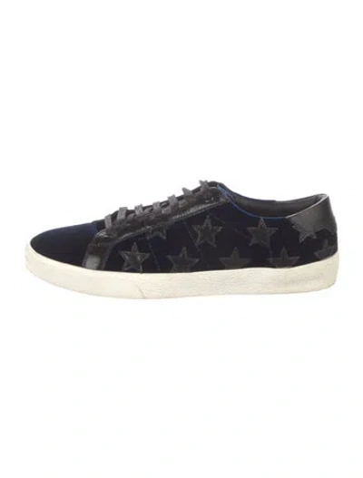 Pre-owned Saint Laurent Velvet Sneakers In Blue
