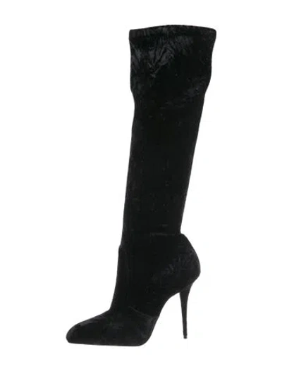 Pre-owned Saint Laurent Velvet Sock Boots In Multi