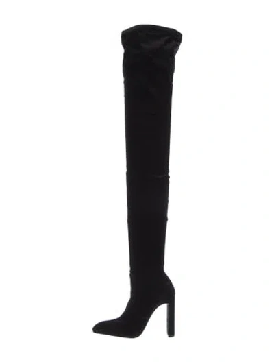 Pre-owned Saint Laurent Velvet Sock Boots W/ Tags In Black