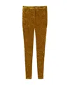 Saint Laurent Velvet Straight Leg Trousers In Brown
