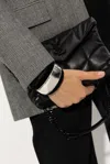Saint Laurent Velvet-trimmed Bracelet In Silver