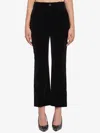 Saint Laurent Velvet Trousers Featuring Pockets In Black