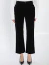 Saint Laurent Velvet Trousers In Black